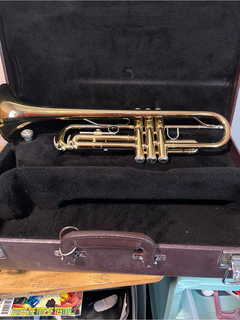 Brass Trumpet in Hard Case - Shiny Gold Finish